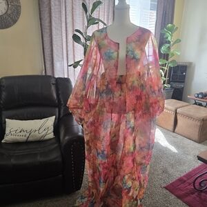 Floral Multicolor Women's Pantsuit